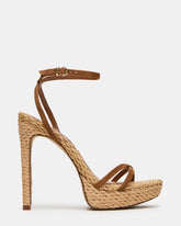 JUNI CHESTNUT SUEDE RAFFIA
