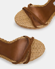 JUNI CHESTNUT SUEDE RAFFIA