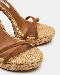 JUNI CHESTNUT SUEDE RAFFIA