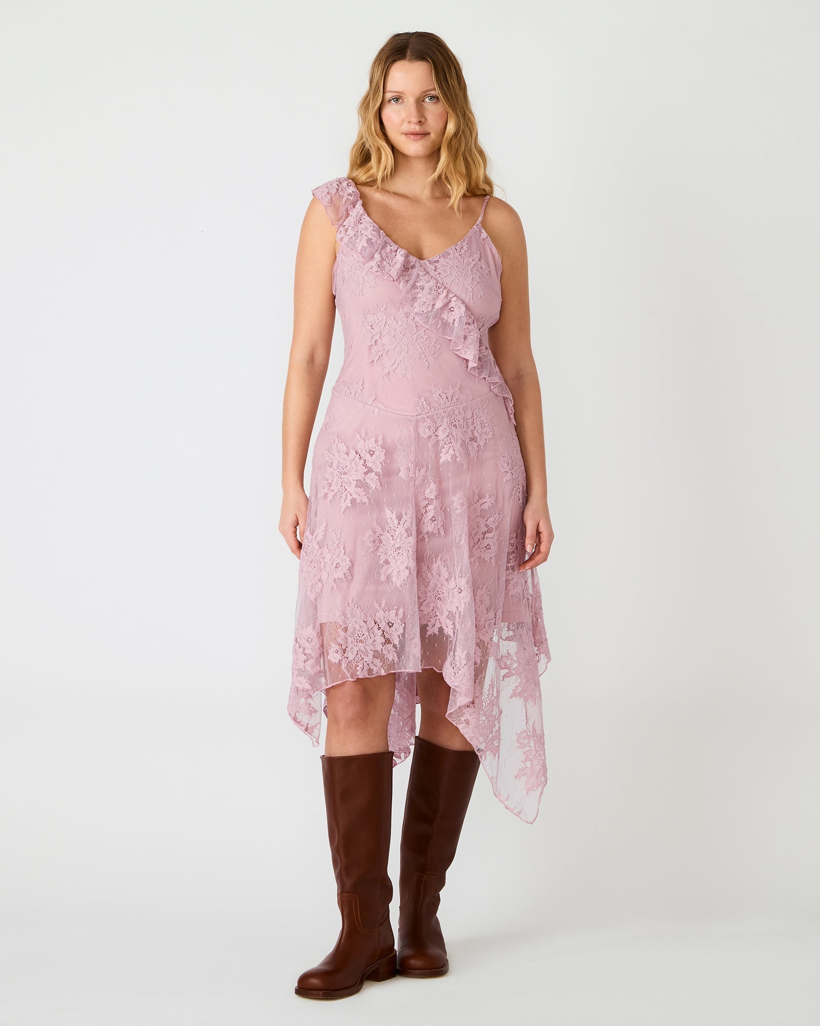 DARIELLA DRESS MAUVE SHADOWS