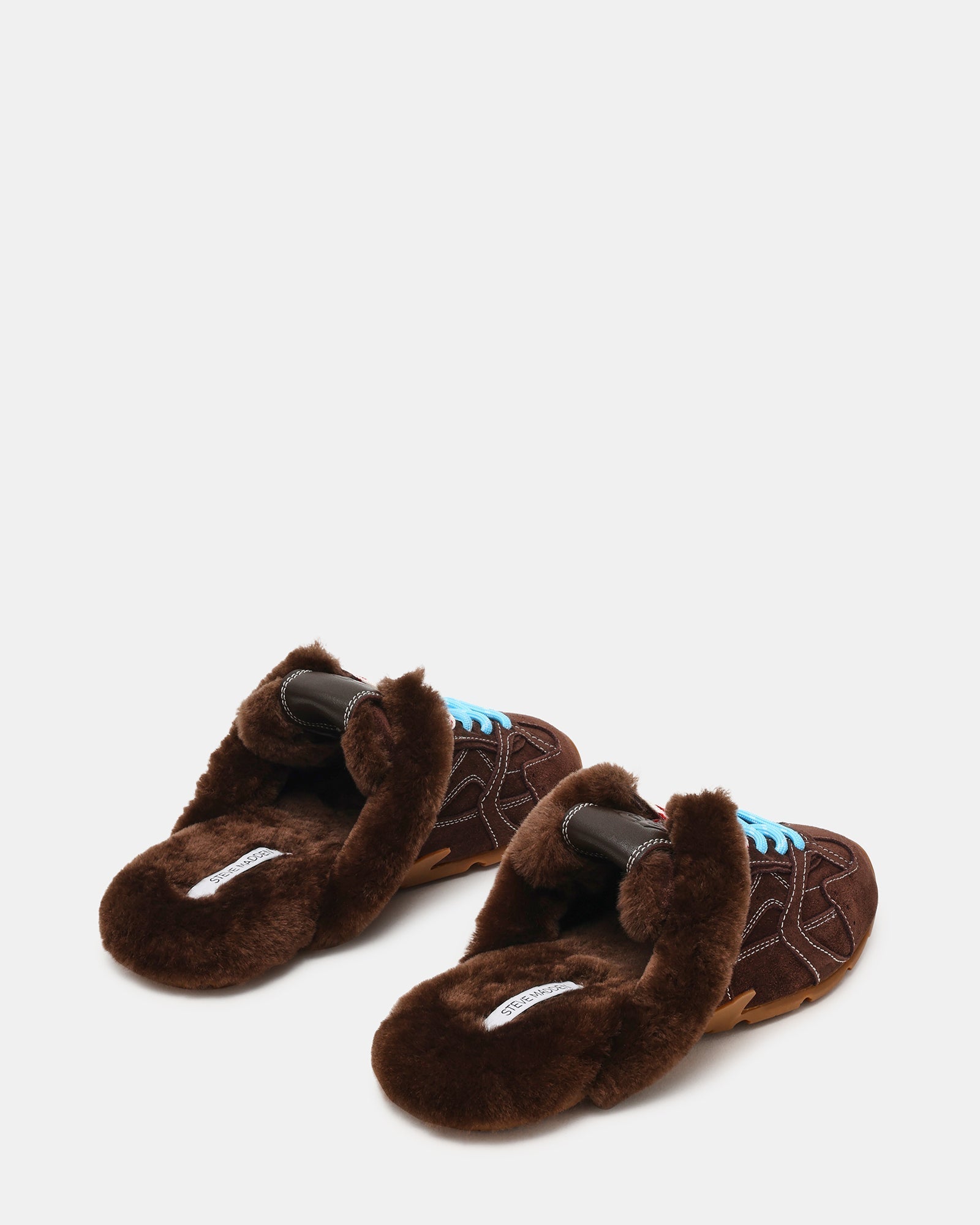 AZIEL MULE FAUX FUR CHOCOLATE BROWN SUEDE