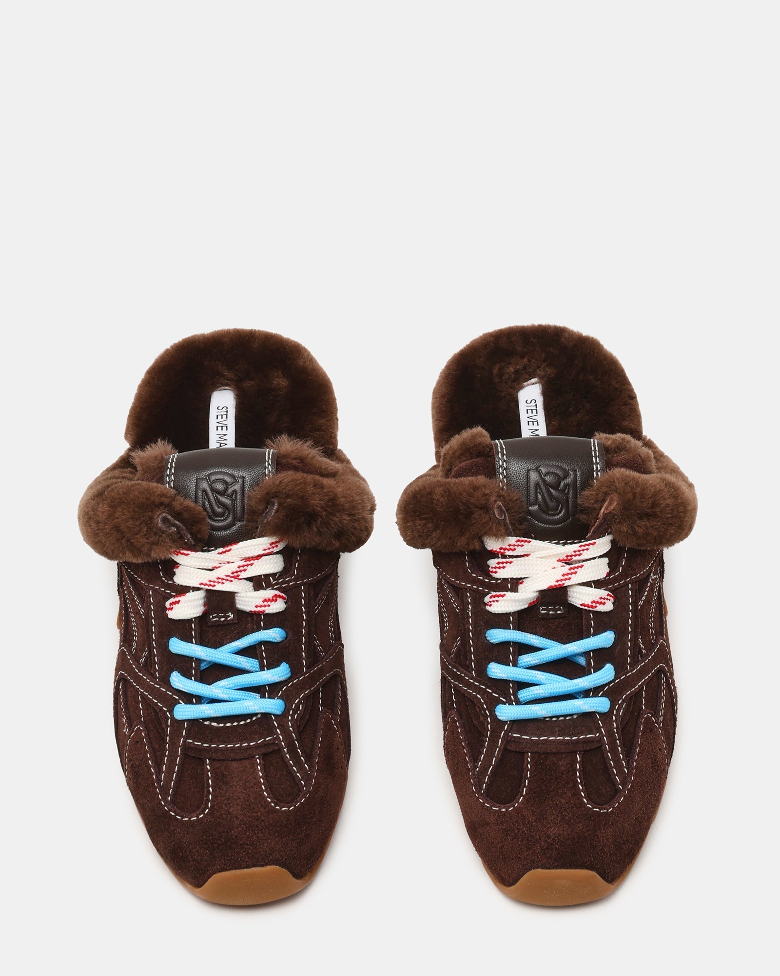 AZIEL MULE FAUX FUR CHOCOLATE BROWN SUEDE