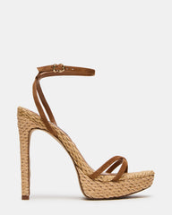JUNI CHESTNUT SUEDE RAFFIA