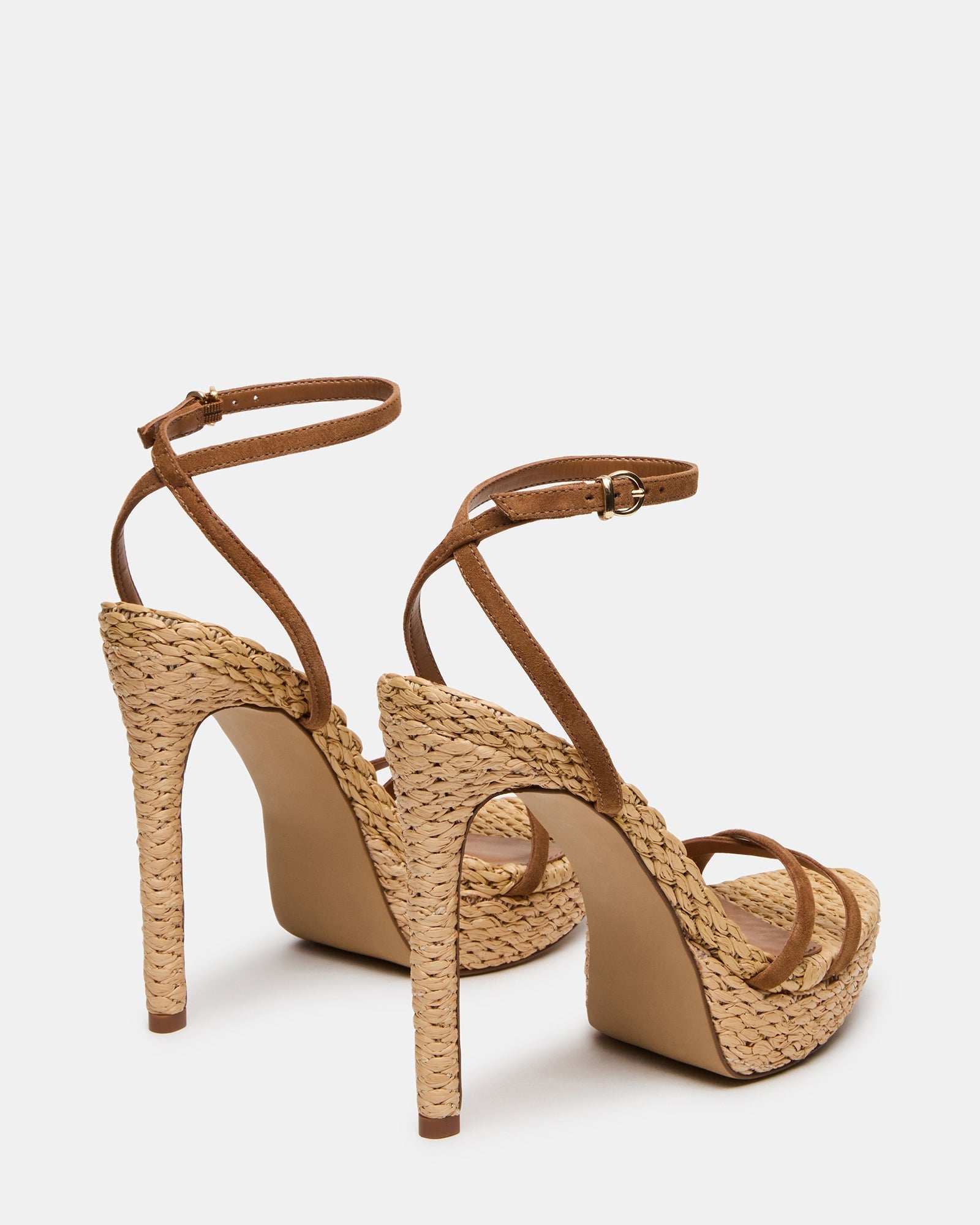 JUNI CHESTNUT SUEDE RAFFIA