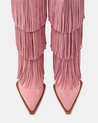 KINZEE FRINGE PINK SUEDE
