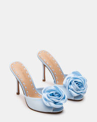 PRIYA FLOWER BLUE SATIN