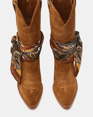 SALLY SCARF CHESTNUT SUEDE